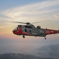 Buy canvas prints of Sea King  helicopter,royal navy rescue by kathy white