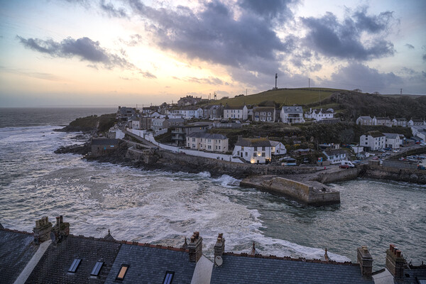 Porthleven Stormy seas Picture Board by kathy white