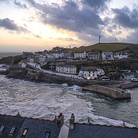 Buy canvas prints of Porthleven Stormy seas by kathy white