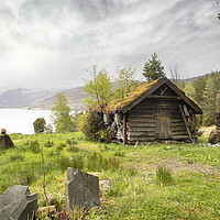 Buy canvas prints of small hut Norway by kathy white