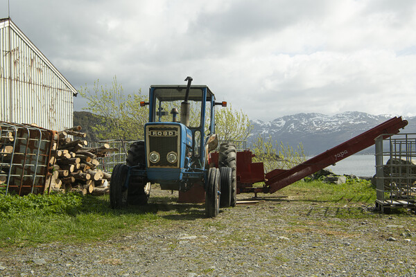 Tractor fjord Norway Picture Board by kathy white