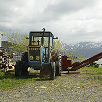 Buy canvas prints of Tractor fjord Norway by kathy white