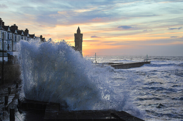 "Nature's Fury Unleashed at Porthleven Harbour" Picture Board by kathy white