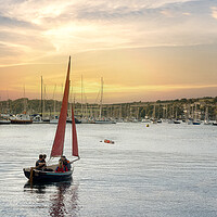 Buy canvas prints of Falmouth Harbour Cornwall sunset by kathy white