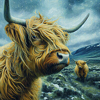 Buy canvas prints of Highland cow,Bad hair day by kathy white