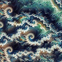 Buy canvas prints of Fractal art. The ocean wave by kathy white