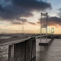 Buy canvas prints of The Severn Bridge ,sunset, Prince of Wales Bridge by kathy white
