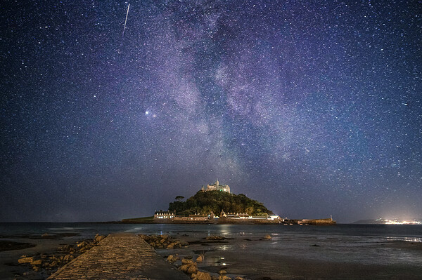 St Michaels Mount under the Milky Way Picture Board by kathy white