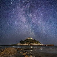 Buy canvas prints of St Michaels Mount under the Milky Way by kathy white