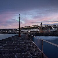 Buy canvas prints of Porthleven Harbour Cornwall,early morning by kathy white