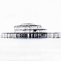 Buy canvas prints of Brighton Seafront, Old Pier,  by kathy white
