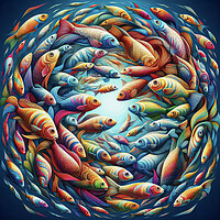 Buy canvas prints of rainbow fish, Digital art by kathy white