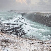 Buy canvas prints of Gullfoss waterfall in Iceland by kathy white