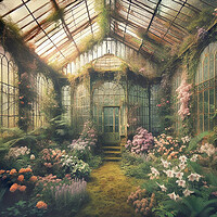 Buy canvas prints of Abandoned  Steampunk Greenhouse by kathy white