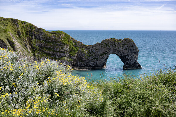 Durdle Door Sand Sea Picture Board by kathy white