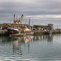 Buy canvas prints of Majestic Fishing Boats in Newlyn Harbour by kathy white