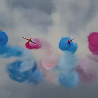 Buy canvas prints of Red Arrows, RAF Royal Air Force Display planes, ai by kathy white