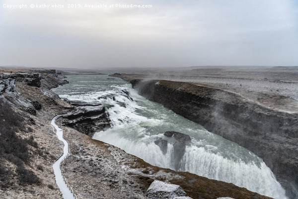 Gullfoss (Golden Falls),Goðafos waterfall Iceland Picture Board by kathy white