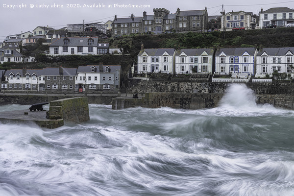  Porthleven Cornwall Stormy weather Picture Board by kathy white