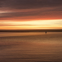 Buy canvas prints of Cornwall,Dramatic  red Sunset, with a silhouette by kathy white