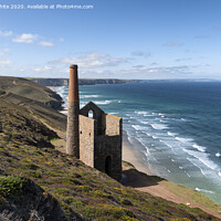 Buy canvas prints of St Agnes Head and  Chapel Porth,Wheal Coates, by kathy white