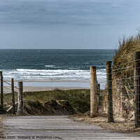 Buy canvas prints of Hayle beach, Down to the beach, pathway by kathy white