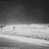 Buy canvas prints of  Three surfer, training to be lifeguards, keeping  by kathy white