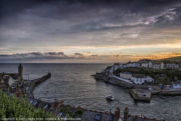  Porthleven Cornwall Sunset,Porthleven harbour Picture Board by kathy white