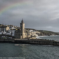 Buy canvas prints of rainbow Porthleven Cornwall by kathy white