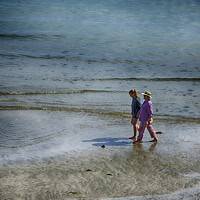Buy canvas prints of Coverack Cornwall , beach stroll by kathy white