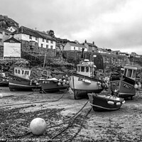 Buy canvas prints of Coverack Cornwall  at low tide,fishermans by kathy white