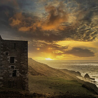 Buy canvas prints of Sunset at Rinsey Head by kathy white