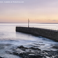 Buy canvas prints of Porthleven red sky at night by kathy white