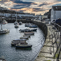 Buy canvas prints of Porthleven harbour     with lovely sky by kathy white
