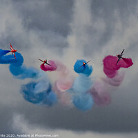 Buy canvas prints of Majestic, Red Arrows Display by kathy white