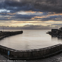 Buy canvas prints of Porthleven Cornwall at sunset,Porthleven Harbour Cornwall by kathy white