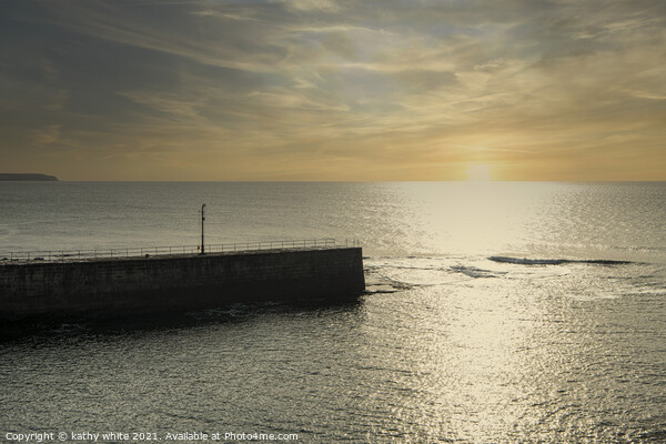  Porthleven Cornwall  Sunset on the Pier Picture Board by kathy white