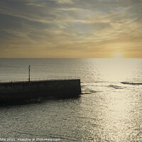 Buy canvas prints of  Porthleven Cornwall  Sunset on the Pier by kathy white