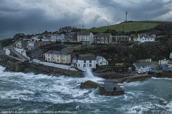 Porthleven Harbour, Cornwall, from the cliffs,   Picture Board by kathy white