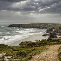 Buy canvas prints of Bedruthan Steps, Cornwall Poldark  by kathy white