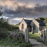Buy canvas prints of St Winwaloe Gunwalloe,Church cove  Cornwall, by kathy white