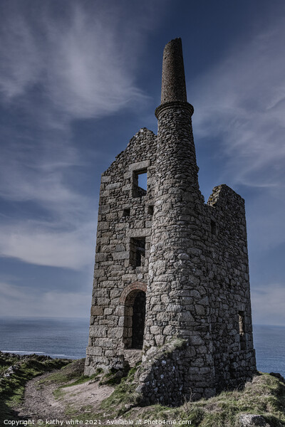 Poldark mine at Botallack  mine Cornwall,ruined ti Picture Board by kathy white
