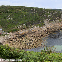 Buy canvas prints of Penberth Cove Cornwall,from the cliff by kathy white