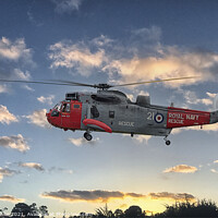 Buy canvas prints of search and rescue Sea King  helicopter from 771 Sq by kathy white