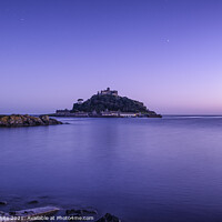 Buy canvas prints of St Michaels mount Cornwall blue hour by kathy white