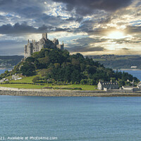 Buy canvas prints of St Michaels mount Cornwall early morning by kathy white
