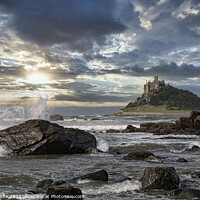 Buy canvas prints of St Michaels mount Cornwall with a splash by kathy white