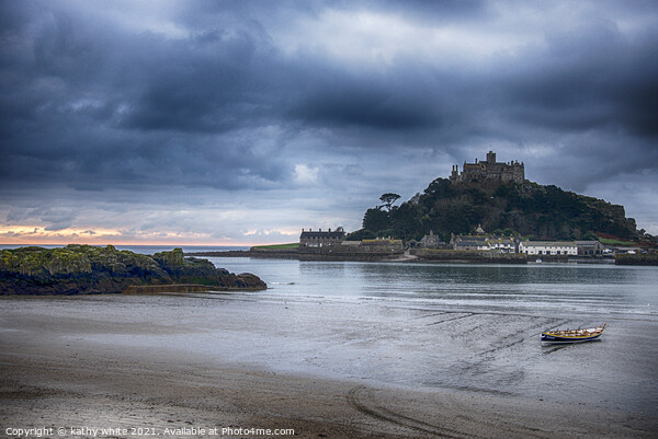 St Michaels mount Cornwall waiting for the tide Picture Board by kathy white
