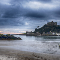 Buy canvas prints of St Michaels mount Cornwall waiting for the tide by kathy white