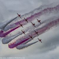 Buy canvas prints of The Red Arrows Diamond Nine by kathy white
